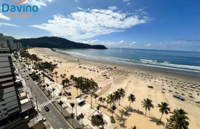 460mil - 2 dormitórios 1 suíte - mobiliado - vista mar definitiva - praia do boqueirao - 2 banheiros prédio frente mar