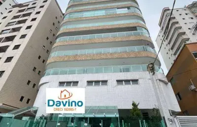 250mil de entrada - apartamento 150 metros da praia da vila tupi - 2 quartos um suite - sacada envolvente -  lazer completo - sacada