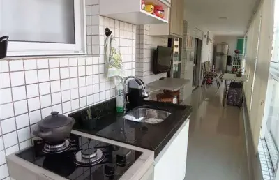 599mil - apartamentro 2 suites - mobiliado,  sacada com churrasqueira - 150m do mar - lazer completo