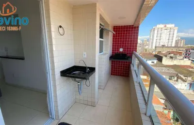 420mil a vista  apartamento semi mobiliado sacada gourmet  300m da praia da aviação 2 quartos um suite piscina