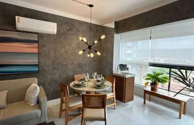 550mil - apartamento frente mar da praia do maracana- novo - 2 quartos um suite sacada lazer completo