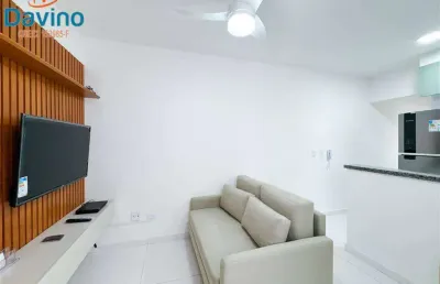 Apartamento mobiliado, 350mil - praia do canto do forte 40m área útil, bem distribuídos em 1 dormitório com sacada, banheiro social, sala, com sacada, cozinha e possui 1 vaga privativa.