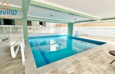 3100,00 pacote mensal - apartamento próximo ao mar da vila caiçara 2  suites lazer completo