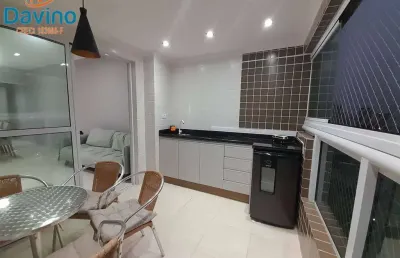 770mil - apartamento vista mar semi mobiliado 2 quartos um suite sacada com churrasqueira lazer enorme.
