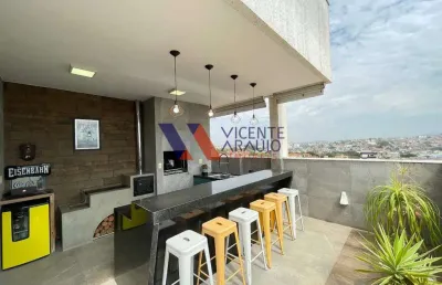 Raríssima cobertura linear de 3 quartos à venda, bairro espírito santo em betim/mg