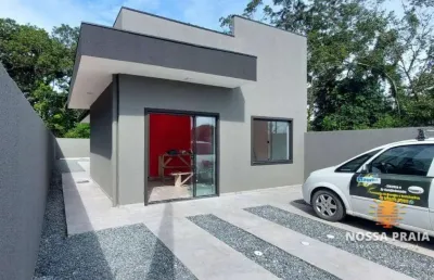 Casa nova a 600 metros da praia com 3 dormitórios à venda, 70 m² por r$ 450.000 - balneário itapoá - itapoá/sc