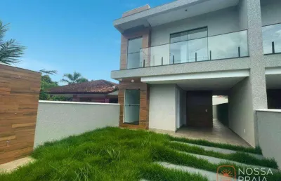 Sobrado alto padrão a 550 metros da praia com 3 dormitórios à venda, 123 m² por r$ 620.000 - cambiju - itapoá/sc