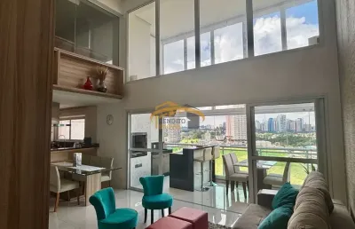 Apartamento 146m²  alto padrão em alphaville empresarial:  3 suítes, sala com pé direito duplo, 3 vagas de garagem - barueri-sp!