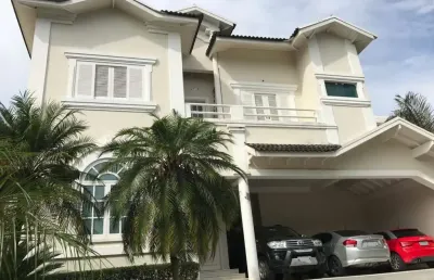 Sobrado em condomínio para locação em barueri, residencial tamboré, 5 dormitórios, 5 suítes, 8 banheiros, 6 vagas