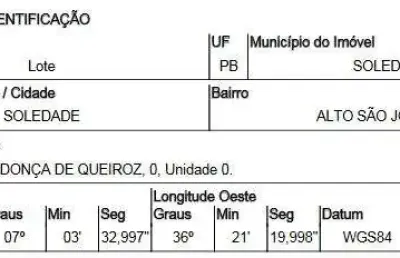 Oportunidade única em soledade - pb | tipo: terreno | negociação: venda online  | situação: imóvel