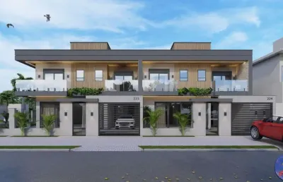 Guaratuba, luxuoso sobrado com piscina, em construção a aprox. 40m da praia no balneário eliana - imobiliária áfrica.