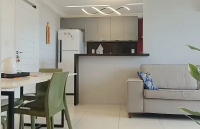 Praia formosa - apartamento com vista mar com 2 quartos sendo 1 suíte, elevador e lazer!