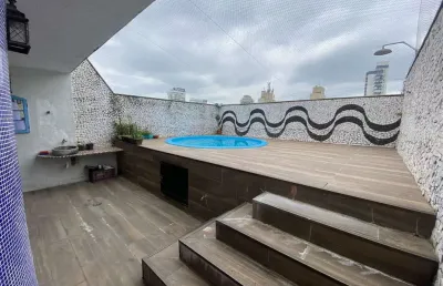 Cobertura com 3 dormitórios à venda, 223 m² por r$ 1.350.000,00 - boqueirão - santos/sp
