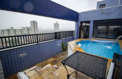 Cobertura à venda, 135 m² por r$ 790.000,00 - estuário - santos/sp