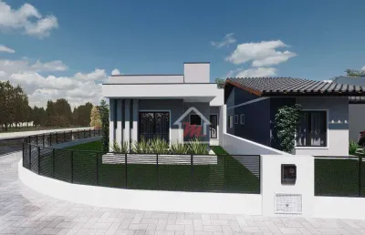 Maravilhosa casa de esquina térrea com 3 dormitórios, 1 vaga garagem,à venda, 72 m² por r$ 429.900 - benedito - indaial/sc