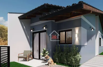 Casa térrea com 2 dormitórios sendo 1 suite,  à venda, 59 m² por r$ 369.900 - benedito - indaial/sc