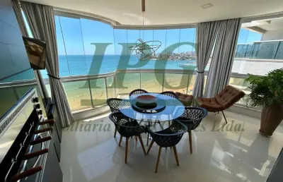 Apartamento padrão - apartamento com 3 quartos sendo 1 suíte com vista mar na orla da praia do morro - guarapari , es
