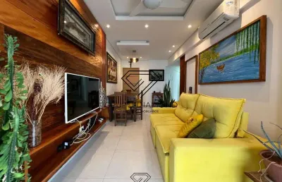 Apartamento à venda em praia grande-sp, bairro caiçara, com 2 quartos, 1 suíte, 1 sala, 1 banheiro, 2 vagas - 72,20 m².
