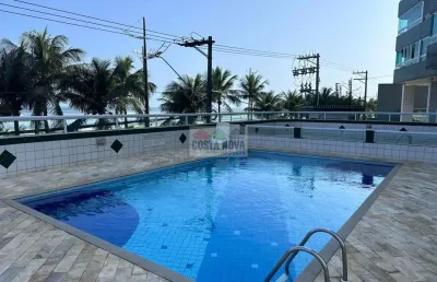 Apartamento frente mar de 2 quartos com lazer completo.