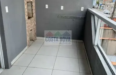 Casa no bairro ribeiropólis em praia grande, 2 quartos, 2 banheiros, 1 vaga de garagem