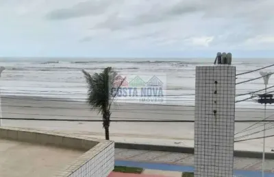 Apto 2 dormitórios com suíte e varanda gourmet frente mar no centro de mongaguá ? vista incrível