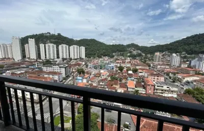 Apartamento com vista incrível a 500m da praia no marapé ? 1 suíte e sala ampla