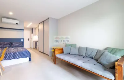 Estúdio para locação ou venda com 33m², 1 quarto, 1 suíte, 1 vaga, ao lado da faap em higienópolis