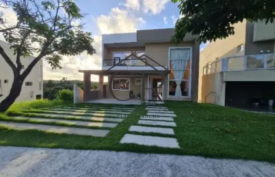 Casa em condomínio fechado com 4 quartos à venda na Rua Caraíva, Alphaville (Abrantes), Camaçari