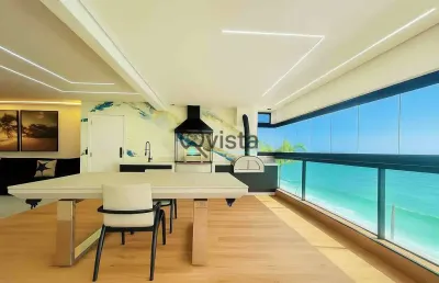 Apartamento de luxo frente mar 3 dormitórios 3 suites para locação, pitangueiras, guarujá, sp