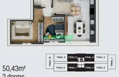 Apartamento com 2 dormitórios à venda, 50 m² - bairro da floresta - são josé dos campos/sp