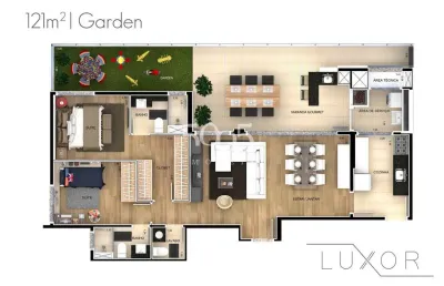 Lançamento - apartamento garden de 121m² úteis, 3 dormitórios, à venda no bairro itu novo centro em itu