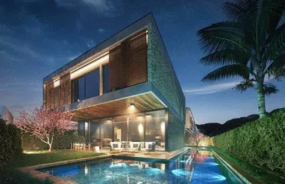 Casa em condomínio fechado, próximo ao mar, praia do estaleirinho-sc para | praia do estaleiro, balneário camboriú, santa catarina