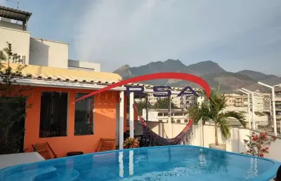 Cobertura de luxo com 3 quartos em jacarepaguá, rio de janeiro - rj: 2 suítes, 1 sala, 4 banheiros, 2 vagas de garagem, 178m²