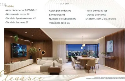 Lançamento - edifício volpe elegance vila ema - sjc/sp - apartamento de 4 dorms ou 3 suítes com 188 m² 3 vagas