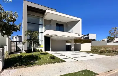 Excelente sobrado pronto para morar com planejados e mobilia frente p/ praça do condomínio alphaville 2, 4 suítes, 430 m² de a.c e 530 m² de terreno