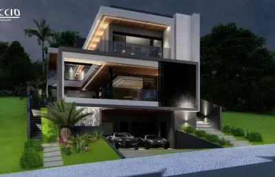Excelente casa à venda na planta no condomínio alphaville 1 - 4 suítes  - 550 m² de construção