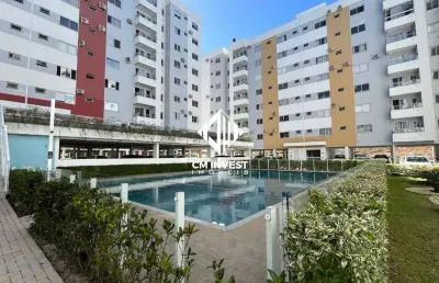 Apartamento com 2 quartos, sacada com churrasqueira e piscina - 58m² à venda em areias / são jose sc