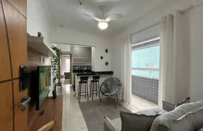 Apartamento 01 quarto no boqueirão na praia grande mobiliado com piscina