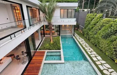 Belíssima mansão, com 6 sts, 15 vagas super moderna, 1027m² - tamboré - sp.