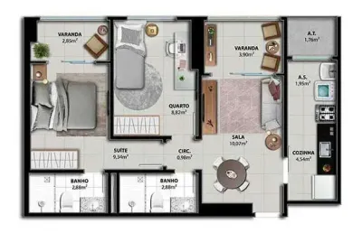 Apartamento com 2 quartos à venda na Rua Coronel Otto Netto, Jockey de Itaparica, Vila Velha