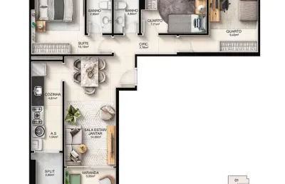 Apartamento com 3 quartos à venda na Rua Coronel Otto Netto, Jockey de Itaparica, Vila Velha
