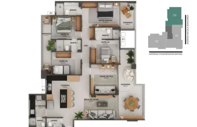 Apartamento com 4 quartos à venda na Avenida Nicola Biancardi, Nova Esperança, Linhares