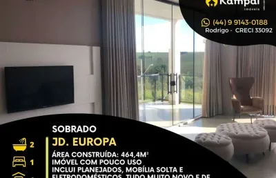 Casa com 1 quarto à venda na rua dosolina boccoli da silva, jardim europa, maringá, 464 m2 por r$ 1.500.000