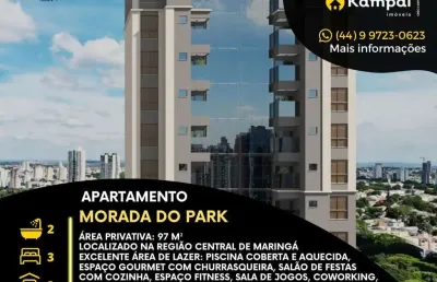 Apartamento com 3 quartos à venda na rua santos dumont, 1929, zona 01, maringá, 97 m2 por r$ 1.092.000