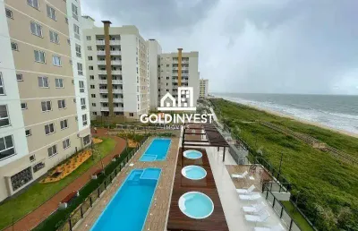 Apartamento em condomínio frente mar com lazer completo