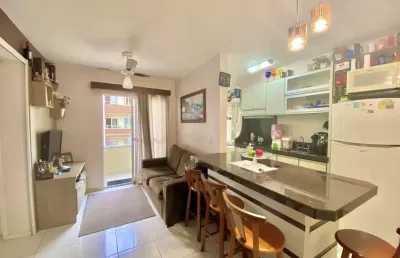 Apartamento semi mobiliado com 2 quartos, 1 vaga e sacada com churrasqueira no bairro souza cruz