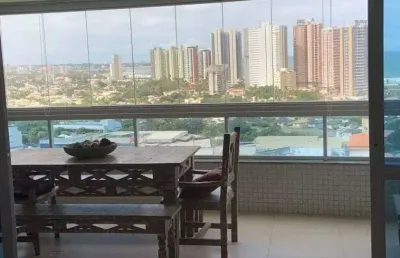 4/4 sendo 3 suítes, mais gabinete, 164m², 3 vagas de garagem, vista mar, nascente total