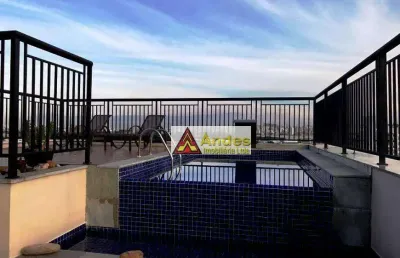 Cobertura moderna vista panorâmica piscina cascata churrasqueira varanda gourmet 4 vgs.  à venda, 296 m² por r$ 3.500.000 - santana