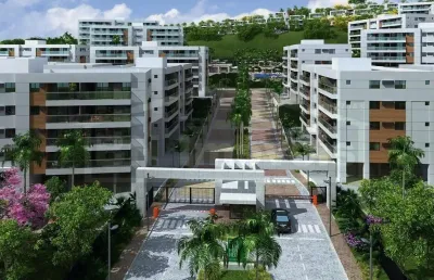 Apartamento com 03 quartos (1 suíte) no condomínio contemporâneo design resort – campo grande. rj