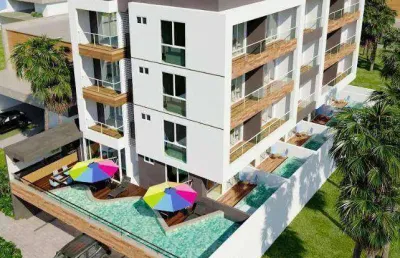Apartamento com 1 dormitório à venda, 25 m² por r$ 328.000,00 - porto de galinha - ipojuca/pe